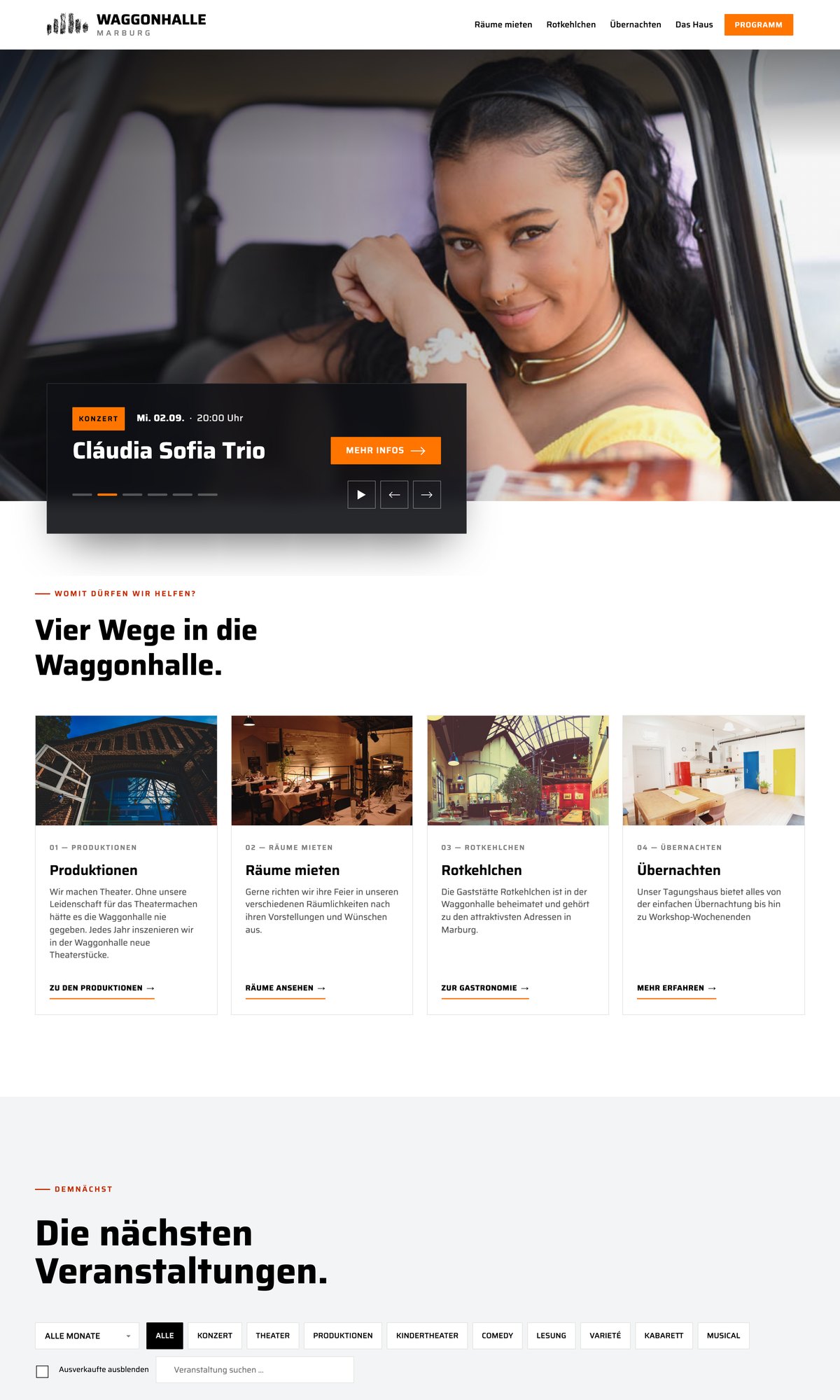 Waggonhalle Marburg – Vier Wege statt sieben Menüpunkte